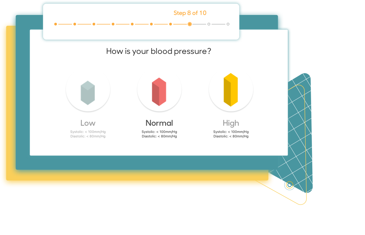 MyLifeScore asks 10 simple questions about your health like How is your blood pressure? 
